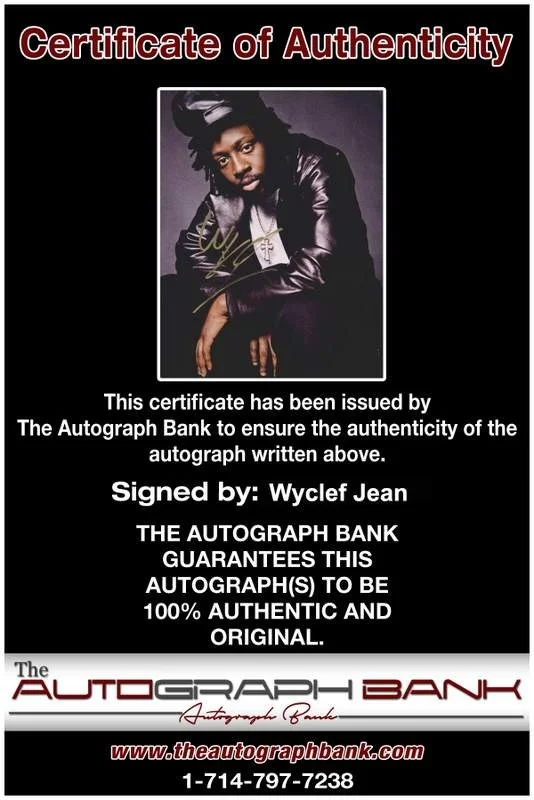 Wyclef Jean — Wyclef Jean authentic signed rap 8x10 photo W/Certificate Autographed (A1270), изображение 2
