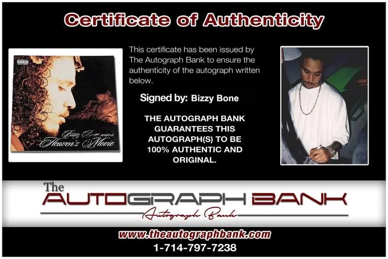 Bizzy Bone — Bizzy Bone of Bone Thugs N Harmony signed Heaven'z Movie CD Autograph W/Cert, изображение 2