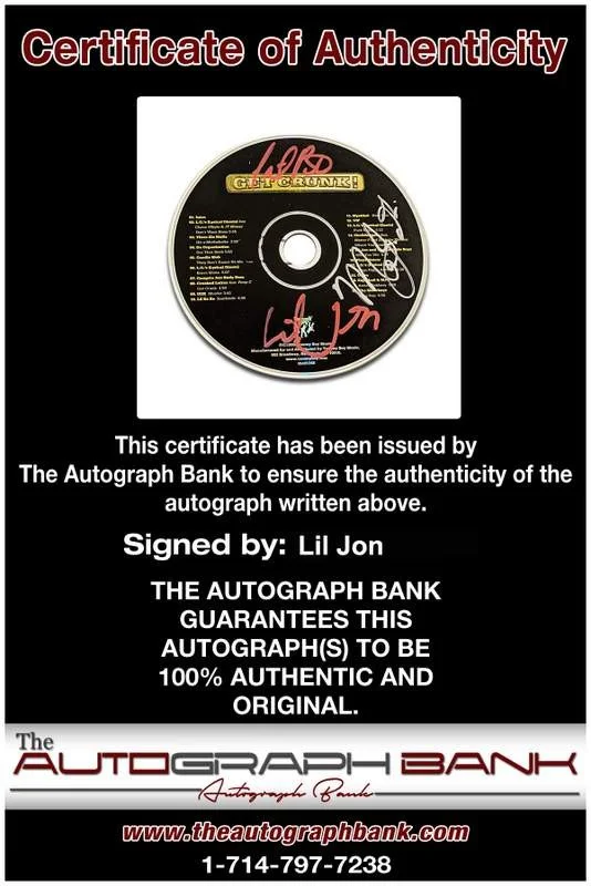 Lil Jon — Lil Jon authentic signed Get Crunk CD W/Certificate Autographed (A0070), image 2