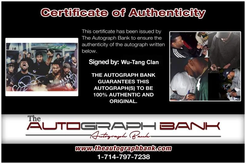 Wu-Tang Clan — Wu-Tang Clan authentic signed rap 8x10 photo W/Certificate Autographed (A1266), изображение 2