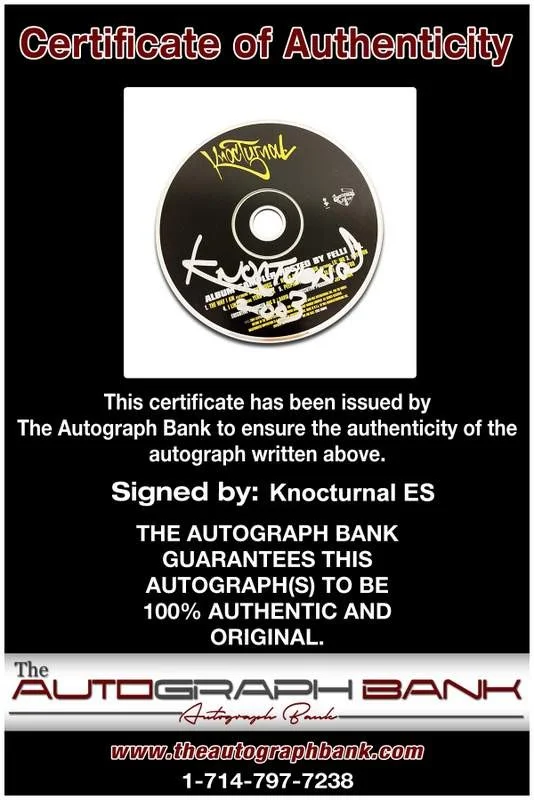 Knocturnal — Knocturnal Es authentic signed The Way I Am cd W/Certificate Autographed, image 2