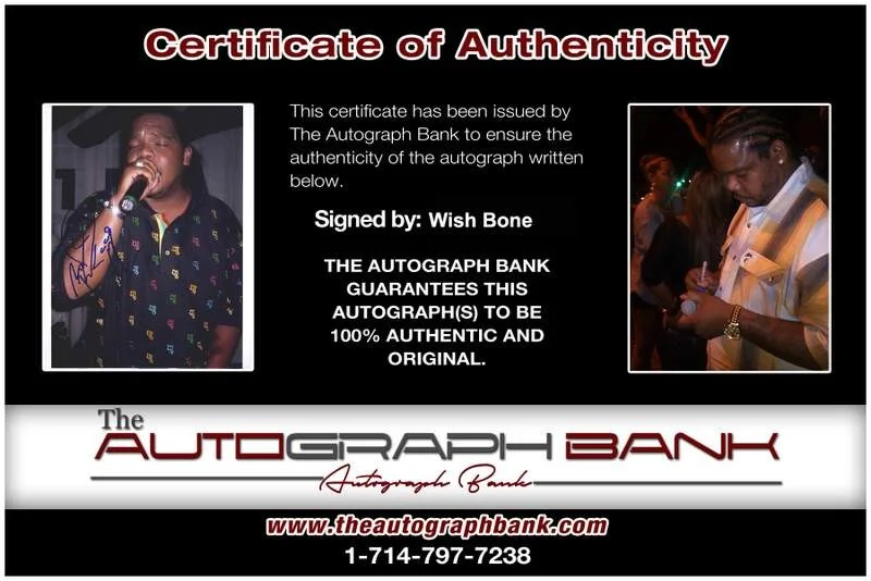 Wish Bone — Wish Bone Thugs N Harmony signed rap 8x10 photo W/Cert Autographed (A1229), image 2