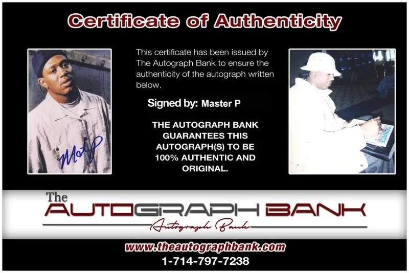 Master P — Down South Rapper Master P signed 4x6 photo W/Certificate Autographed (A0006), image 2