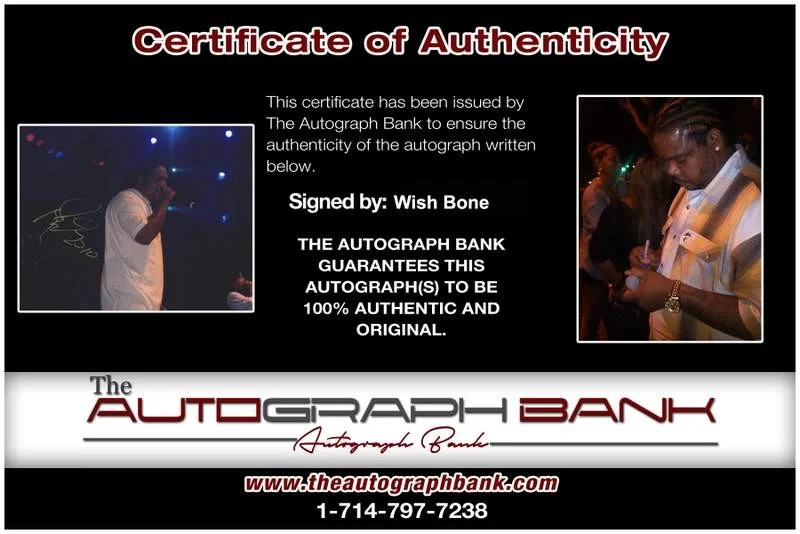 Wish Bone — Wish Bone Thugs N Harmony signed rap 8x10 photo W/Cert Autographed (A1224), изображение 2
