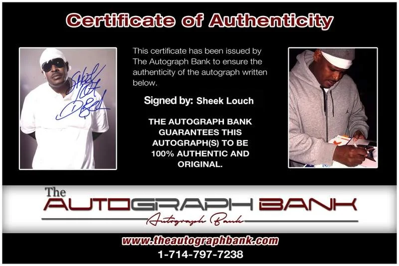 Sheek Louch — The Lox Sheek Louch signed rap 8x10 photo W/Certificate Autographed (A1062), изображение 2