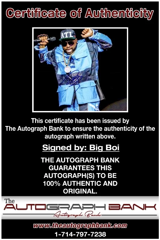 Big Boi — Big Boi Outkast authentic signed RAPPER 10x15 photo W/Cert Autographed 26e, изображение 2