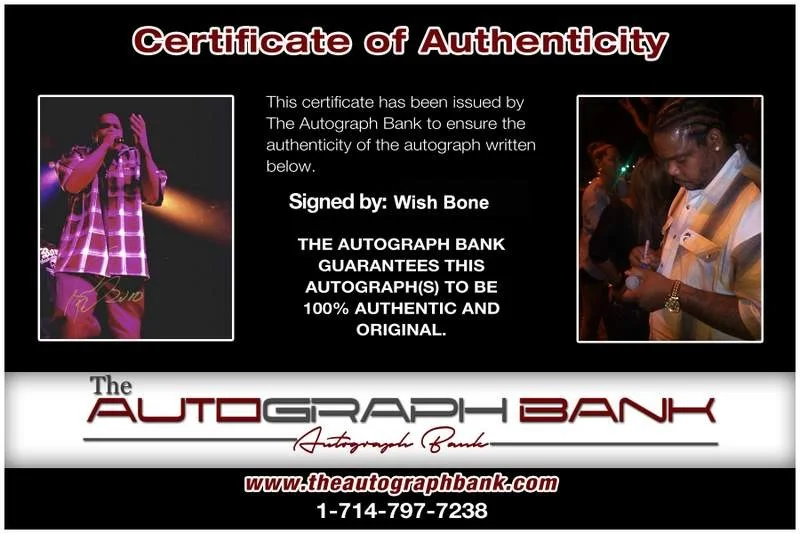 Wish Bone — Wish Bone Thugs N Harmony signed rap 8x10 photo W/Cert Autographed (A1245), изображение 2