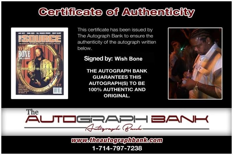 Wish Bone — Wish Bone Thugs N Harmony signed rap 8x10 photo W/Cert Autographed (A1235), image 2