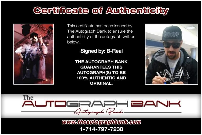 B-Real — Cypress Hill B-Real authentic signed rap 10x15 photo W/Cert Autographed A0001, изображение 2