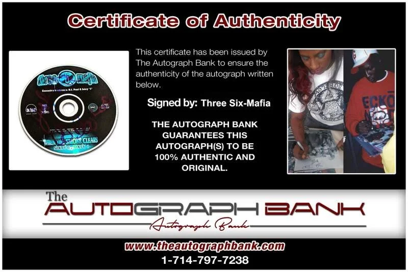 Lord Infamous, Juicy J, Gangsta Boo, Dj Paul — Three 6 Six Mafia signed 666 CD Lord Infamous Juicy J Gangsta Boo Dj Paul RARE, image 2