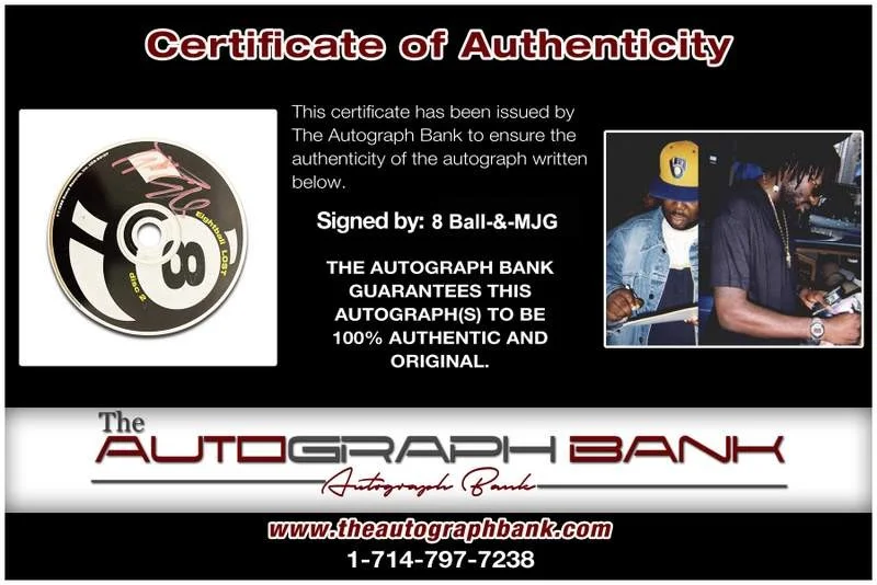 8 Ball — 8 Ball Eightball authentic signed rap Lost CD W/Certificate Autographed Disc 1, image 2