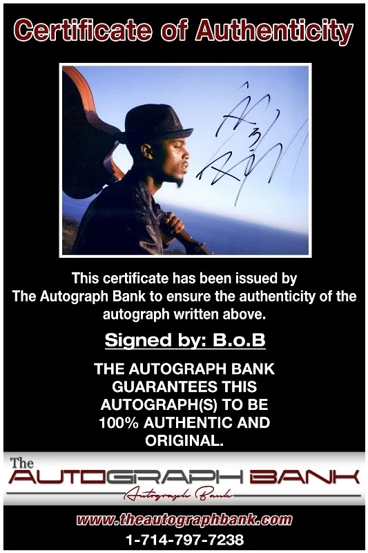 B.o.B — B.o.B authentic signed RAPPER 10x15 photo W/Certificate Autographed (26a), изображение 2