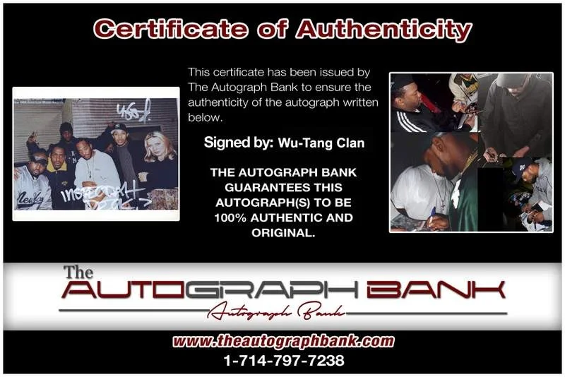 Wu-Tang Clan — Wu-Tang Clan authentic signed rap 8x10 photo W/Certificate Autographed (A1259), изображение 2