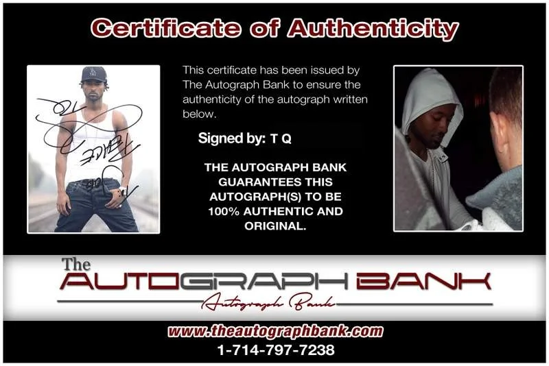 Tq — T Q Of authentic signed rap 8x10 photo W/Certificate Autographed (A1148), image 2