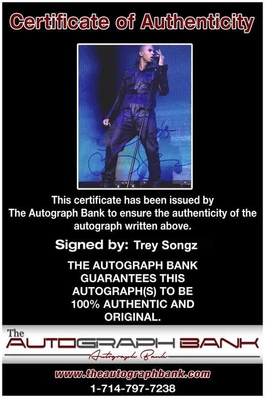 Trey Songz — Trey Songz authentic signed rap 8x10 photo W/Certificate Autographed (A1171), изображение 2