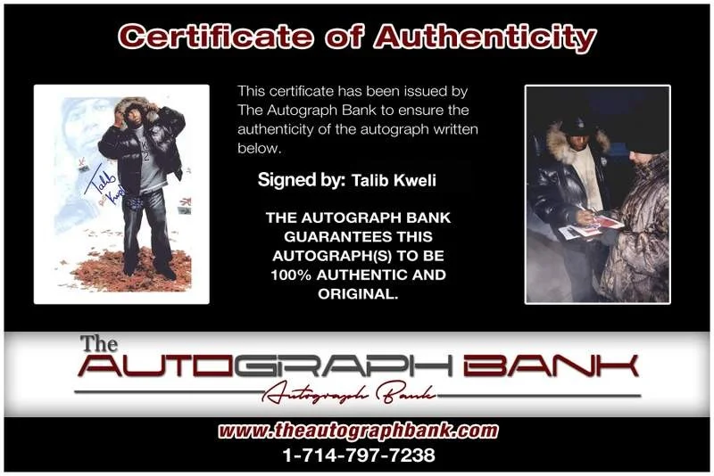 Talib Kweli — Talib Kweli authentic signed rap 8x10 photo W/Certificate Autographed (A1153), image 2