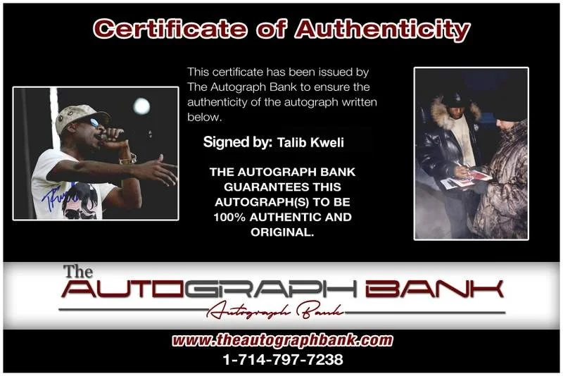 Talib Kweli — Talib Kweli authentic signed rap 8x10 photo W/Certificate Autographed (A1156), image 2