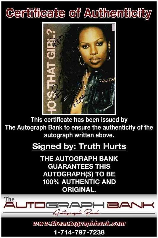 Truth Hurts — Truth Hurts authentic signed rap 8x10 photo W/Certificate Autographed (A00299), изображение 2