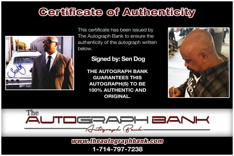 Sen Dog — Cypress Hill Sen Dog authentic signed rap 8x10 photo W/Cert Autographed A00398, изображение 2