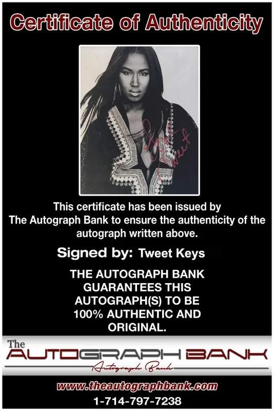 Tweet Keys — Tweet Keys authentic signed rap 8x10 photo W/Certificate Autographed (A1180), image 2