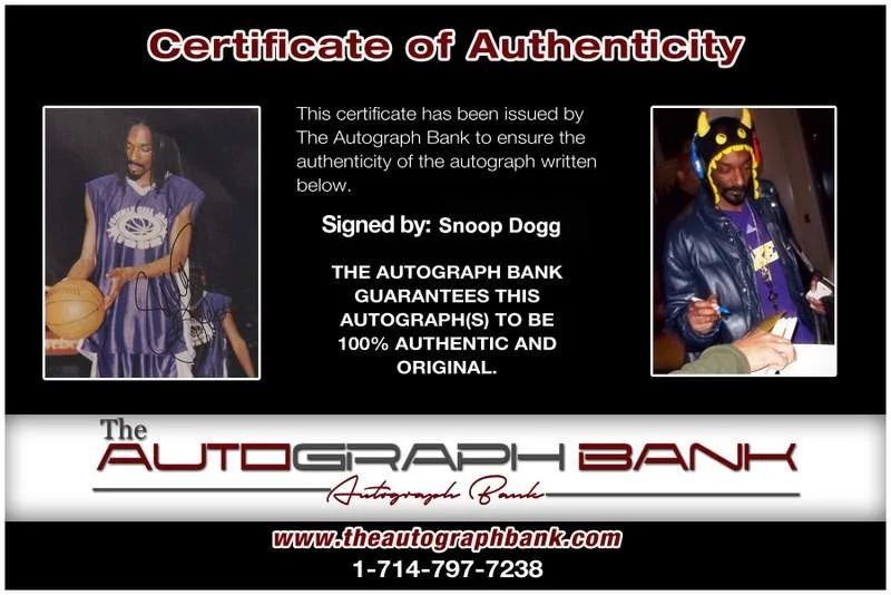 Snoop Dogg — Snoop Dogg Dog authentic signed rap 8x10 photo W/Certificate Autographed (A1110), изображение 2