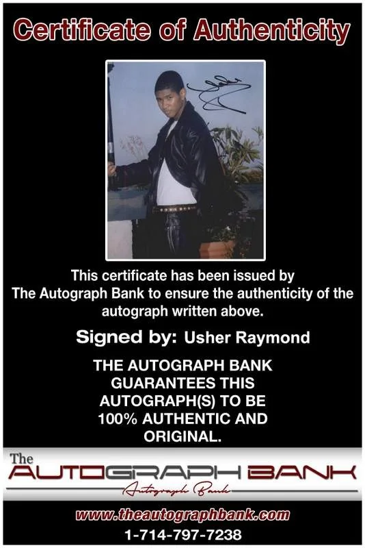Usher Raymond — Usher Raymond authentic signed rap 8x10 photo W/Certificate Autographed (A1193), изображение 2