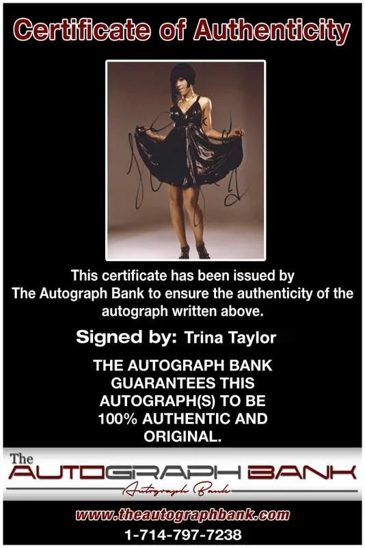 Trina Taylor — Trina Taylor authentic signed rap 8x10 photo W/Certificate Autographed (A1176), image 2