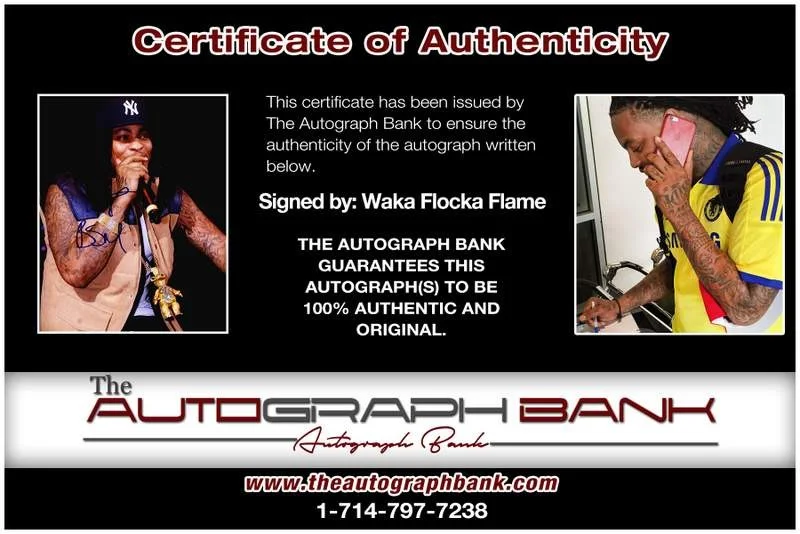 Waka Flocka — Waka Flocka Flame authentic signed rap 8x10 photo W/Cert Autographed A00301, image 2