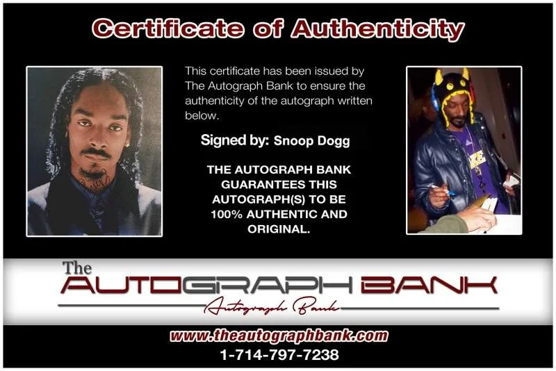 Snoop Dogg — Snoop Dogg Dog authentic signed rap 8x10 photo W/Certificate Autographed (A1109), изображение 2