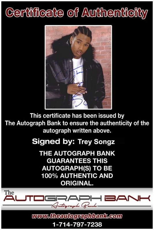 Trey Songz — Trey Songz authentic signed rap 8x10 photo W/Certificate Autographed (A1172), изображение 2