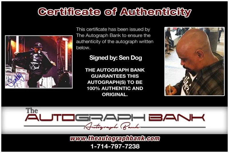 Sen Dog — Cypress Hill Sen Dog authentic signed rap 8x10 photo W/Cert Autographed A00413, изображение 2