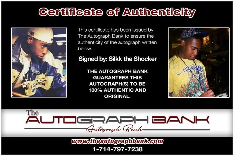 Silkk the — Silkk the Shocker authentic signed rap 8x10 photo W/Cert Autographed A00242, изображение 2