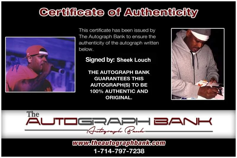 Sheek Louch — The Lox Sheek Louch signed rap 8x10 photo W/Certificate Autographed (A1067), image 2