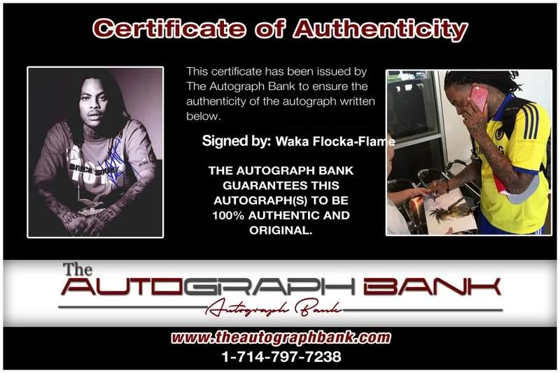 Waka Flocka Flame — Waka Flocka-Flame authentic signed rap 8x10 photo W/Certificate Autographed 1202, image 2
