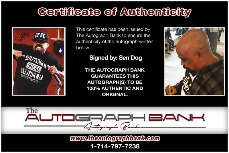 Sen Dog — Cypress Hill Sen Dog authentic signed rap 8x10 photo W/Cert Autographed A00417, изображение 2