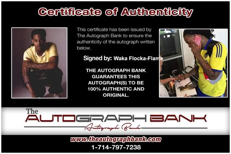 Waka Flocka Flame — Waka Flocka-Flame authentic signed rap 8x10 photo W/Certificate Autographed 1204, image 2