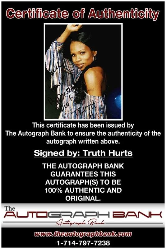 Truth Hurts — Truth Hurts authentic signed rap 8x10 photo W/Certificate Autographed (A00297), изображение 2
