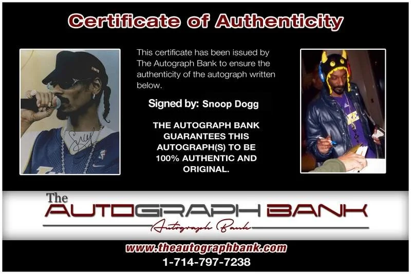 Snoop Dogg — Snoop Dogg Dog authentic signed rap 8x10 photo W/Certificate Autographed (A1102), изображение 2