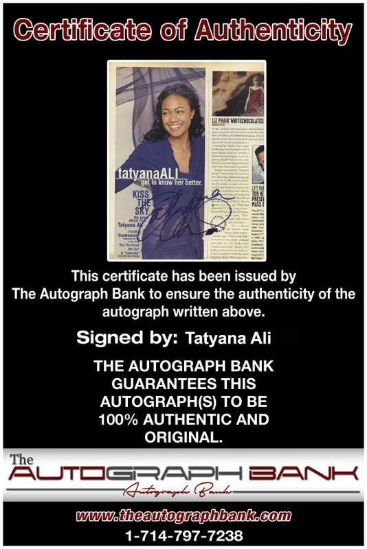 Tatyana Ali — Tatyana Ali authentic signed rap 8x10 magazine page /Certificate Autographed A67, image 2