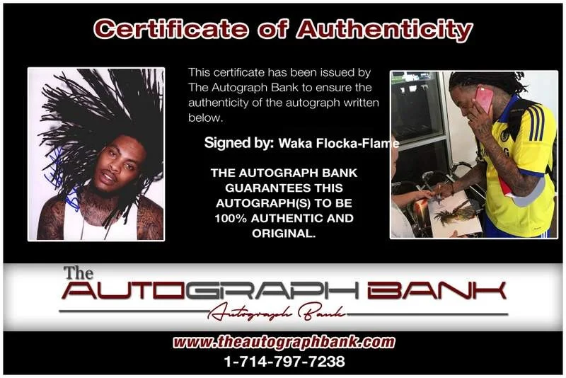 Waka Flocka Flame — Waka Flocka-Flame authentic signed rap 8x10 photo W/Certificate Autographed 1201, изображение 2