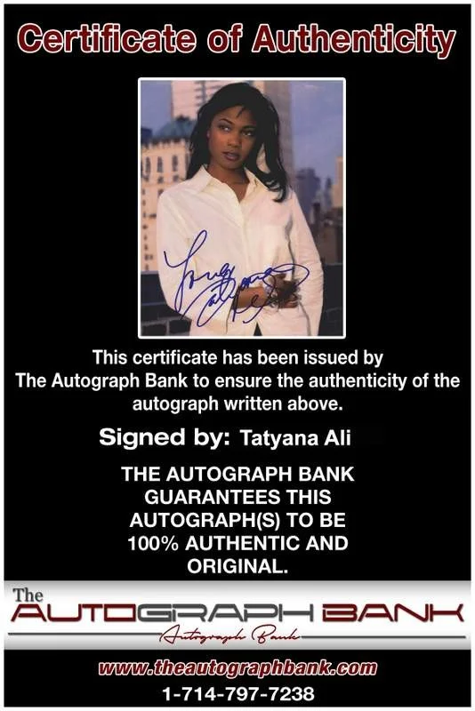 Tatyana Ali — Tatyana Ali authentic signed rap 8x10 magazine page /Certificate Autographed A66, image 2