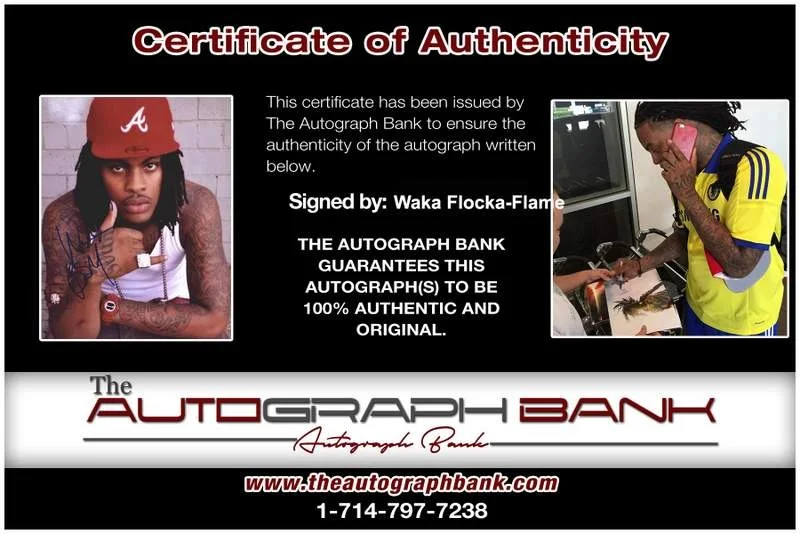 Waka Flocka Flame — Waka Flocka-Flame authentic signed rap 8x10 photo W/Certificate Autographed 1205, image 2