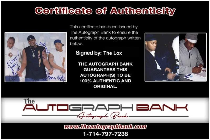 The Lox — The Lox authentic signed rap 8x10 photo W/Certificate Autographed (A1163), изображение 2