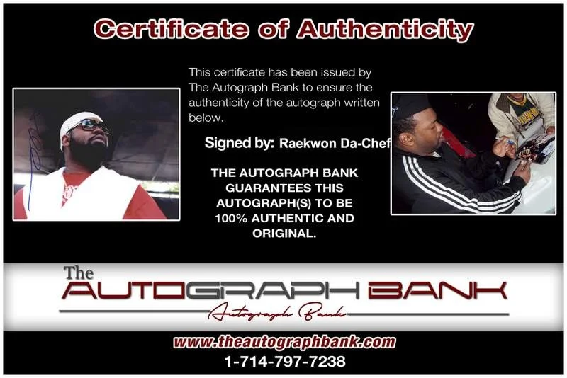 Raekwon Da Chef — Wu Tang Clan Raekwon signed rap 8x10 photo W/Certificate Autographed (A1013), изображение 2