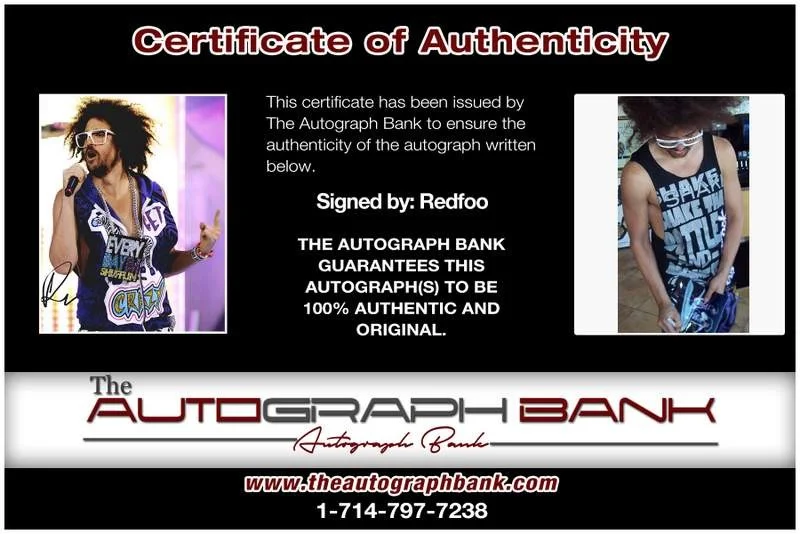 Redfoo — LMFAO Redfoo authentic signed rap 8x10 photo W/Certificate Autographed (A00053), image 2