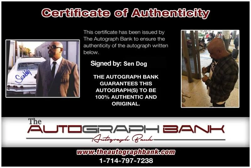 Sen Dog — Cypress Hill Sen Dog signed rap 8x10 photo W/Certificate Autographed (A1051), image 2
