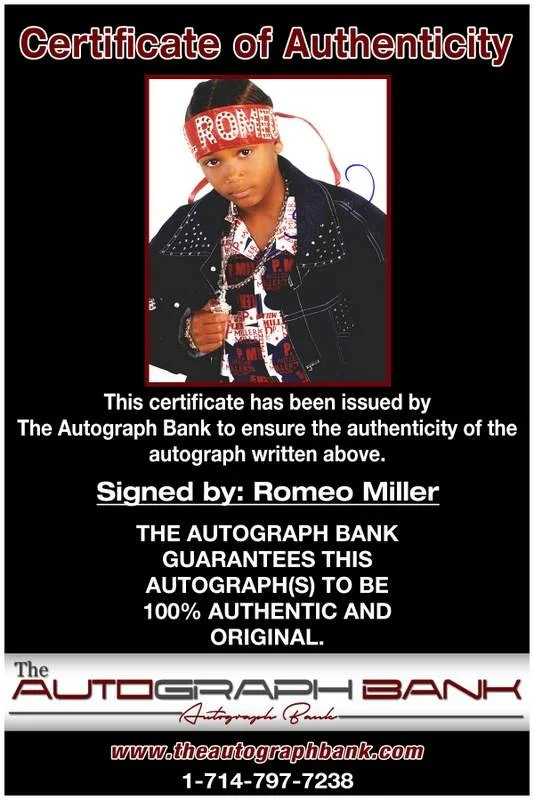 Romeo Miller — Romeo Miller authentic signed rap 8x10 photo W/Certificate Autographed (A00331), image 2