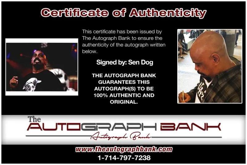 Sen Dog — Cypress Hill Sen Dog authentic signed rap 8x10 photo W/Cert Autographed A00393, image 2