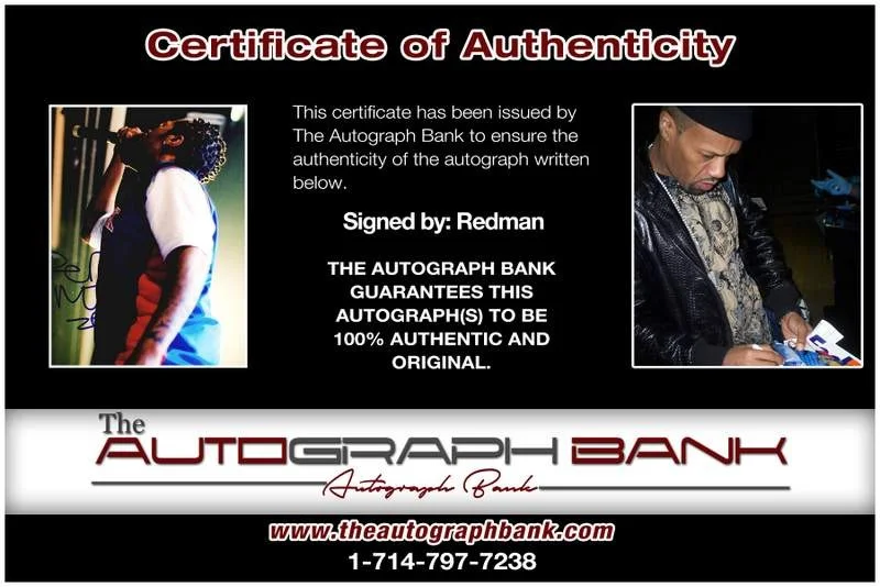 Redman — Redman authentic signed rap 8x10 photo W/Certificate Autographed (A00363), image 2