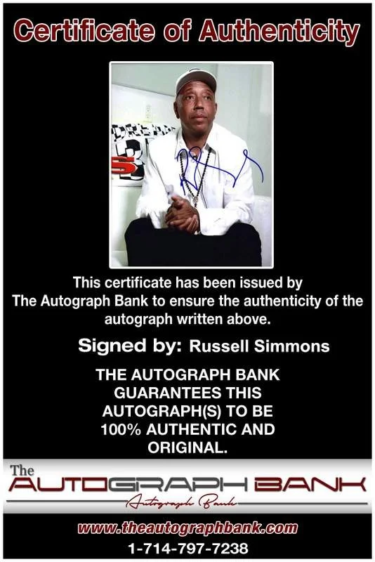 Russell Simmons — Russell Simmons authentic signed rap 8x10 photo W/Certificate Autographed A1039, image 2
